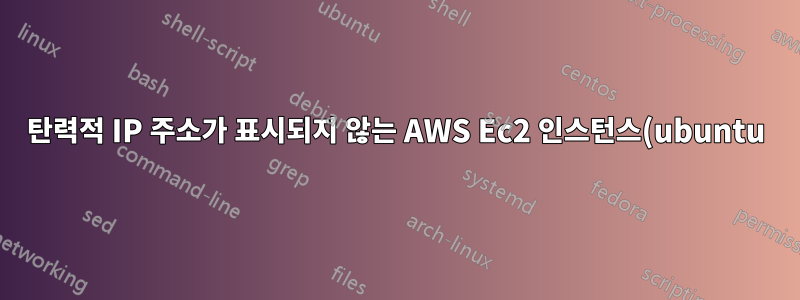 탄력적 IP 주소가 표시되지 않는 AWS Ec2 인스턴스(ubuntu) 인스턴스