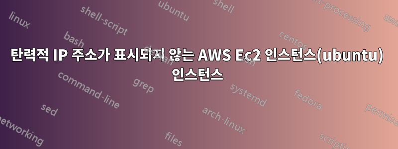 탄력적 IP 주소가 표시되지 않는 AWS Ec2 인스턴스(ubuntu) 인스턴스