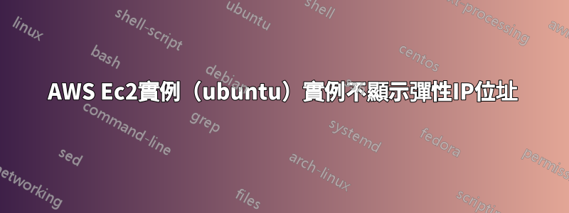 AWS Ec2實例（ubuntu）實例不顯示彈性IP位址