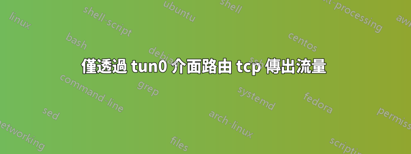 僅透過 tun0 介面路由 tcp 傳出流量