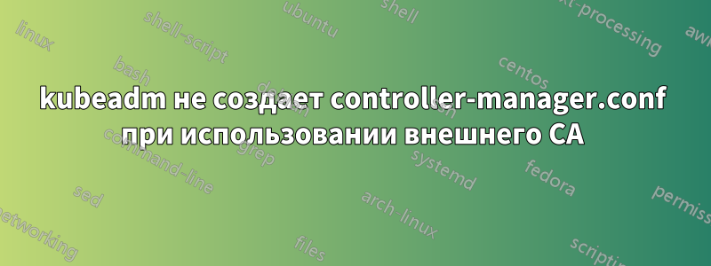 kubeadm не создает controller-manager.conf при использовании внешнего CA