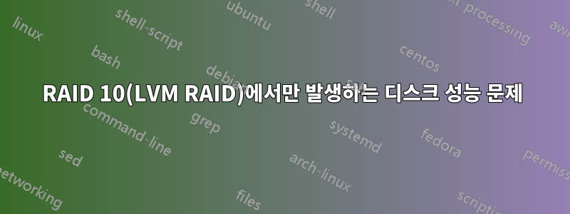 RAID 10(LVM RAID)에서만 발생하는 디스크 성능 문제