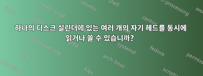 하나의 디스크 실린더에 있는 여러 개의 자기 헤드를 동시에 읽거나 쓸 수 있습니까?
