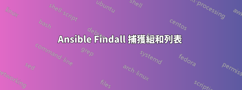 Ansible Findall 捕獲組和列表