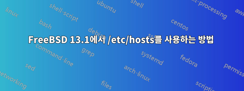 FreeBSD 13.1에서 /etc/hosts를 사용하는 방법