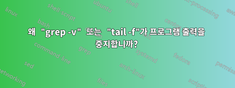 왜 "grep -v" 또는 "tail -f"가 프로그램 출력을 중지합니까?