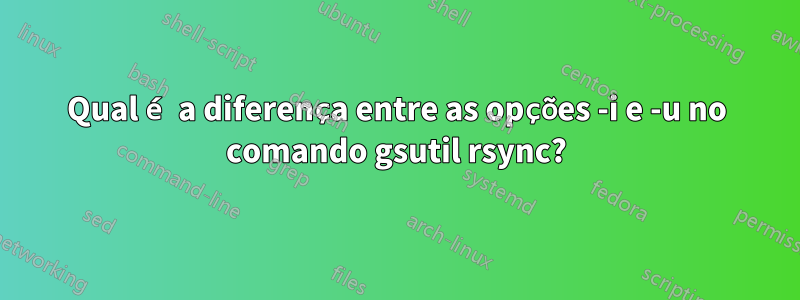 Qual é a diferença entre as opções -i e -u no comando gsutil rsync?