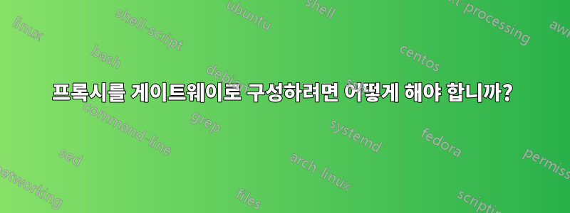프록시를 게이트웨이로 구성하려면 어떻게 해야 합니까?
