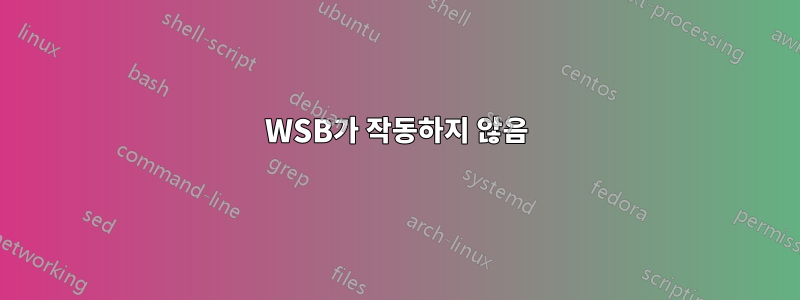 WSB가 작동하지 않음