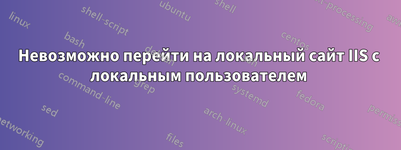 Невозможно перейти на локальный сайт IIS с локальным пользователем