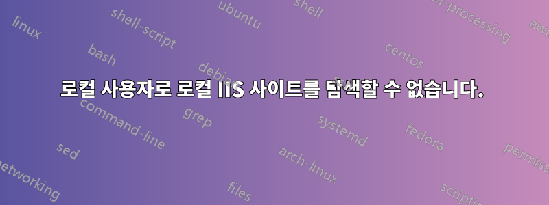 로컬 사용자로 로컬 IIS 사이트를 탐색할 수 없습니다.