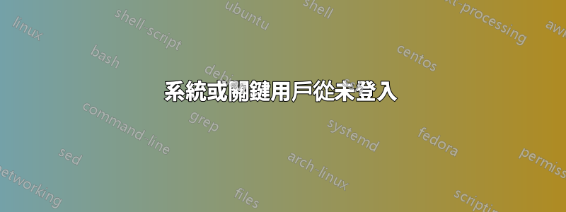 系統或關鍵用戶從未登入