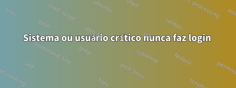 Sistema ou usuário crítico nunca faz login