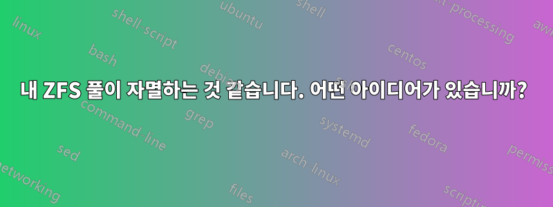 내 ZFS 풀이 자멸하는 것 같습니다. 어떤 아이디어가 있습니까?