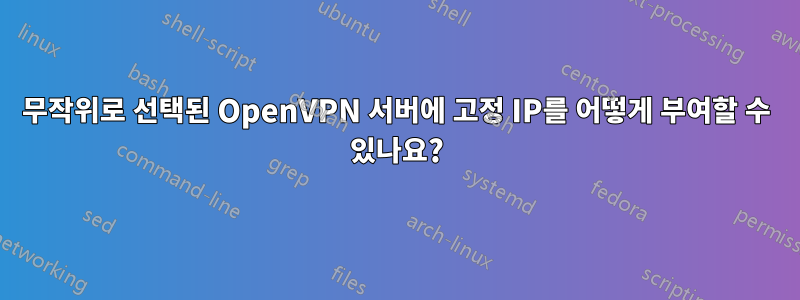 무작위로 선택된 OpenVPN 서버에 고정 IP를 어떻게 부여할 수 있나요?