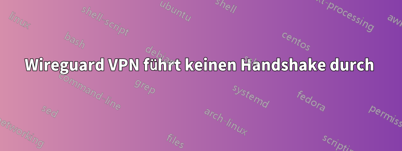 Wireguard VPN führt keinen Handshake durch