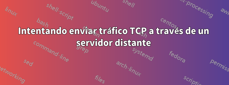 Intentando enviar tráfico TCP a través de un servidor distante