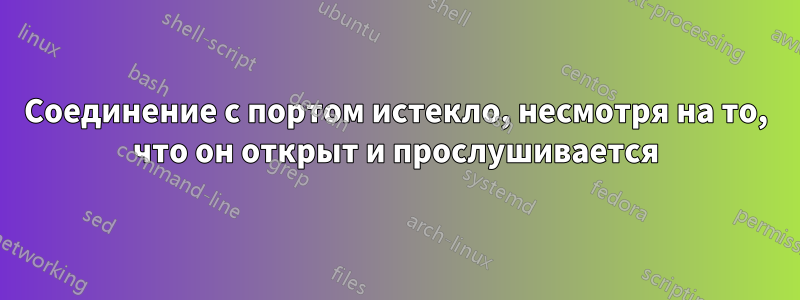 Соединение с портом истекло, несмотря на то, что он открыт и прослушивается
