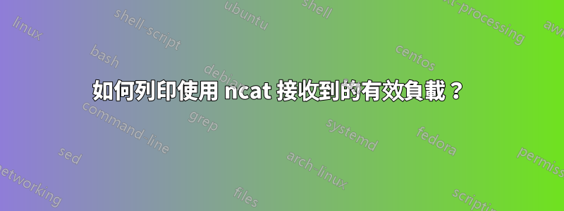 如何列印使用 ncat 接收到的有效負載？