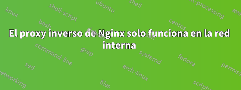 El proxy inverso de Nginx solo funciona en la red interna