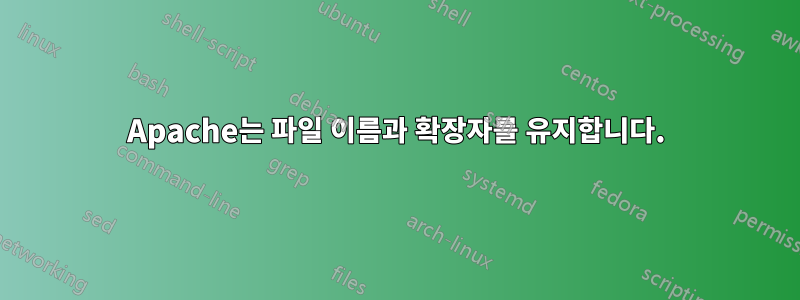 Apache는 파일 이름과 확장자를 유지합니다.