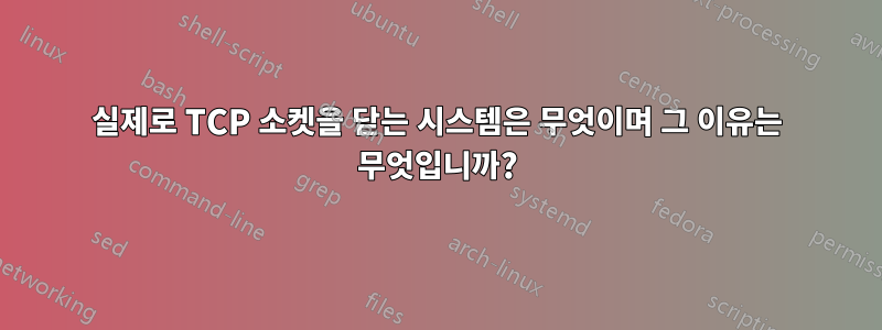 실제로 TCP 소켓을 닫는 시스템은 무엇이며 그 이유는 무엇입니까?