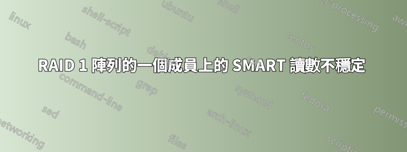 RAID 1 陣列的一個成員上的 SMART 讀數不穩定