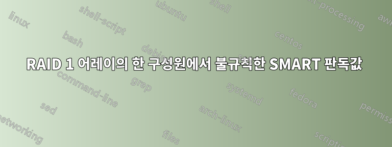 RAID 1 어레이의 한 구성원에서 불규칙한 SMART 판독값