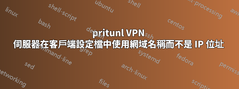 pritunl VPN 伺服器在客戶端設定檔中使用網域名稱而不是 IP 位址