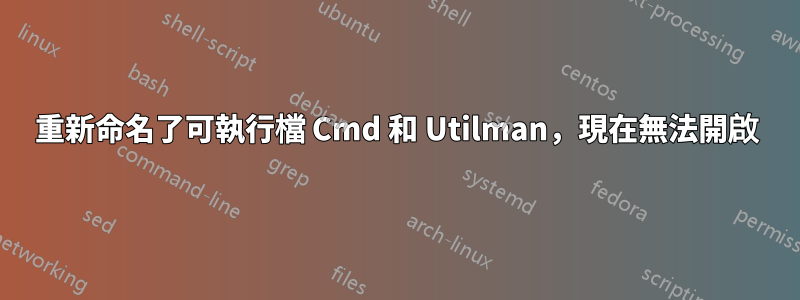 重新命名了可執行檔 Cmd 和 Utilman，現在無法開啟