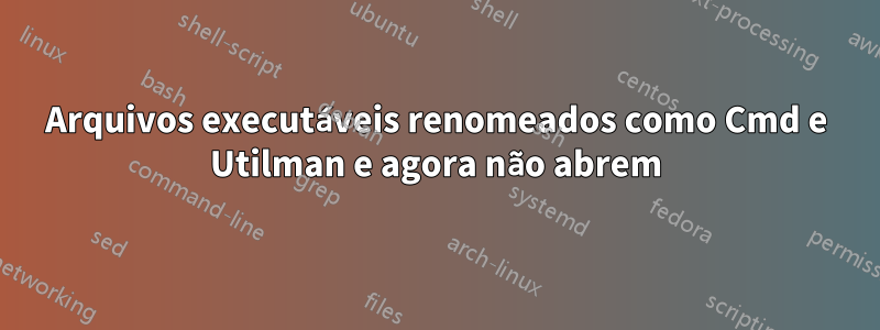 Arquivos executáveis ​​​​renomeados como Cmd e Utilman e agora não abrem