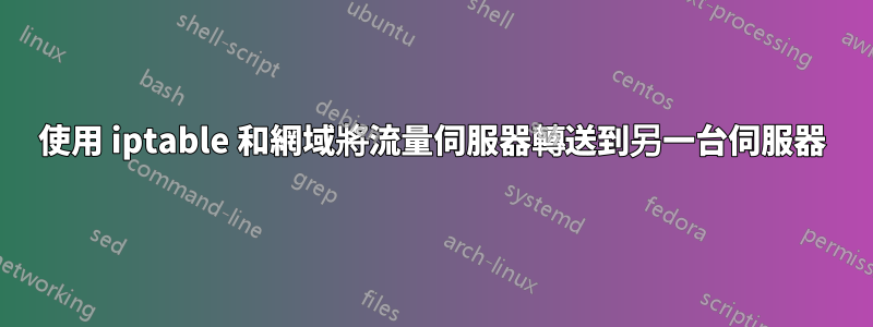 使用 iptable 和網域將流量伺服器轉送到另一台伺服器