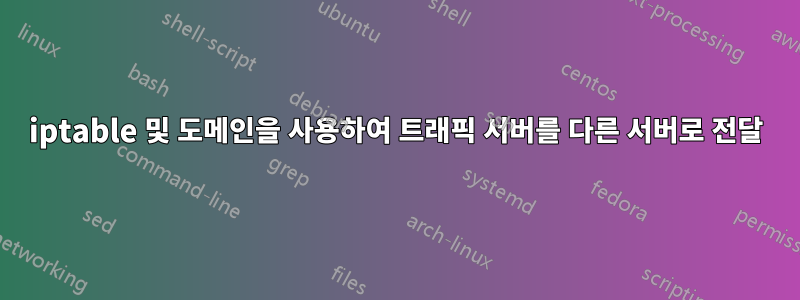 iptable 및 도메인을 사용하여 트래픽 서버를 다른 서버로 전달