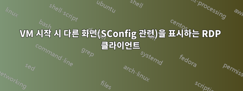 VM 시작 시 다른 화면(SConfig 관련)을 표시하는 RDP 클라이언트