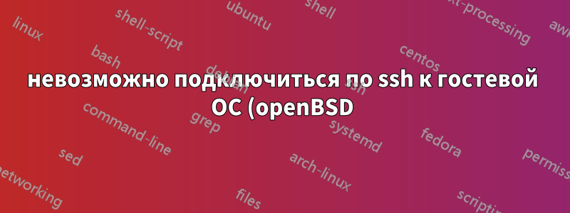 невозможно подключиться по ssh к гостевой ОС (openBSD) с хоста (fedora) через переадресацию портов на kvm