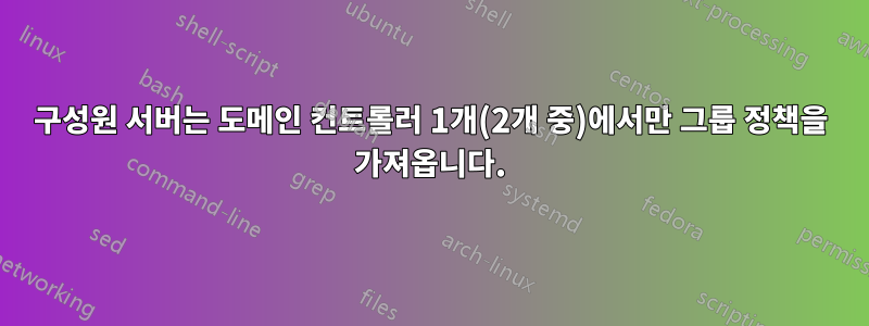 구성원 서버는 도메인 컨트롤러 1개(2개 중)에서만 그룹 정책을 가져옵니다.