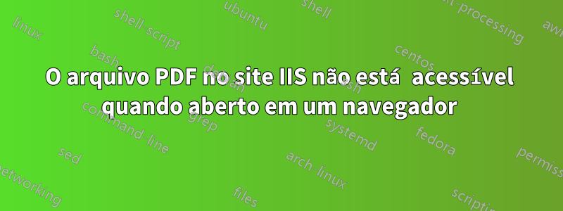O arquivo PDF no site IIS não está acessível quando aberto em um navegador