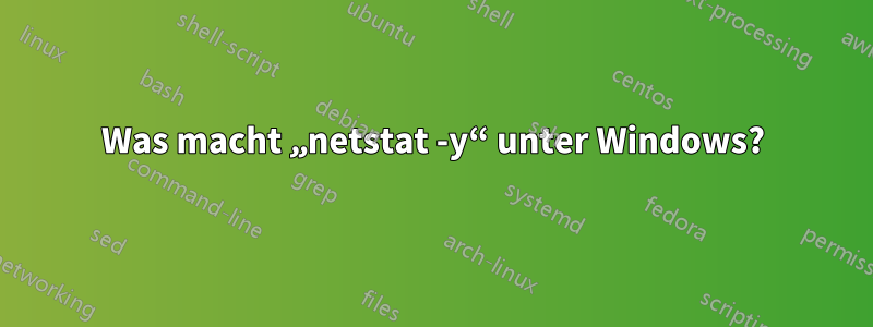 Was macht „netstat -y“ unter Windows?