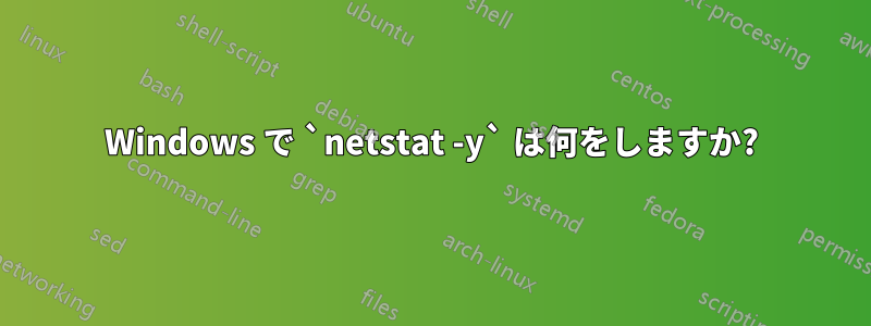 Windows で `netstat -y` は何をしますか?