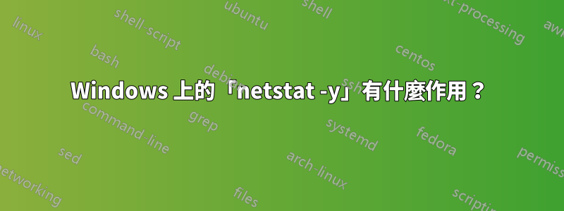 Windows 上的「netstat -y」有什麼作用？