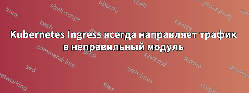 Kubernetes Ingress всегда направляет трафик в неправильный модуль