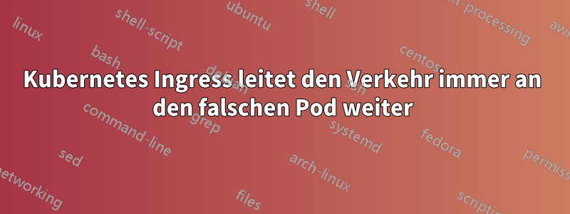 Kubernetes Ingress leitet den Verkehr immer an den falschen Pod weiter
