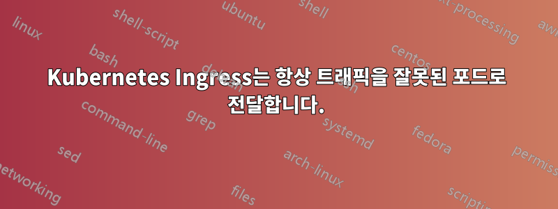 Kubernetes Ingress는 항상 트래픽을 잘못된 포드로 전달합니다.