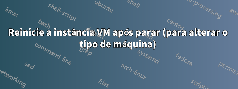 Reinicie a instância VM após parar (para alterar o tipo de máquina)