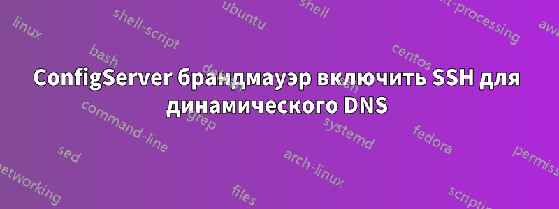 ConfigServer брандмауэр включить SSH для динамического DNS