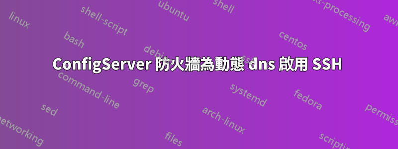 ConfigServer 防火牆為動態 dns 啟用 SSH