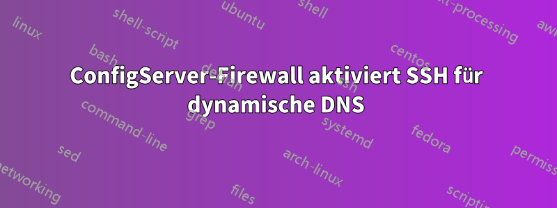 ConfigServer-Firewall aktiviert SSH für dynamische DNS