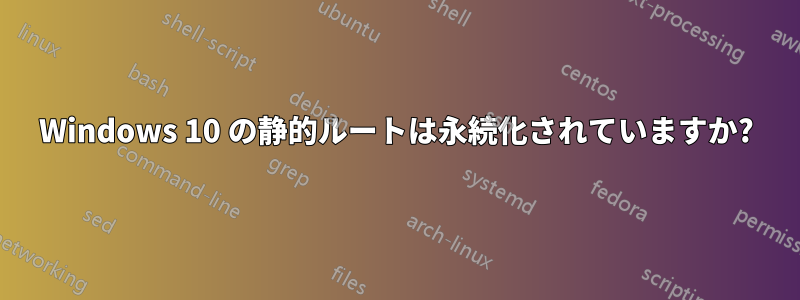Windows 10 の静的ルートは永続化されていますか?