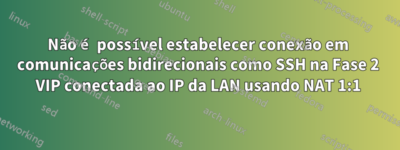 Não é possível estabelecer conexão em comunicações bidirecionais como SSH na Fase 2 VIP conectada ao IP da LAN usando NAT 1:1