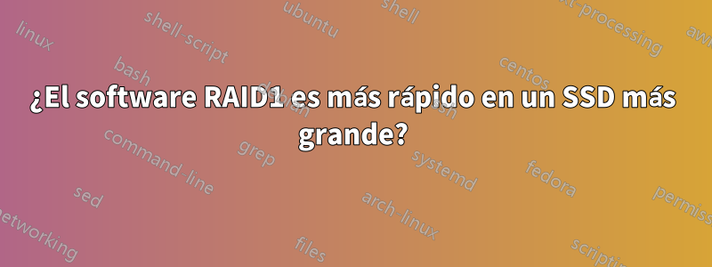 ¿El software RAID1 es más rápido en un SSD más grande?